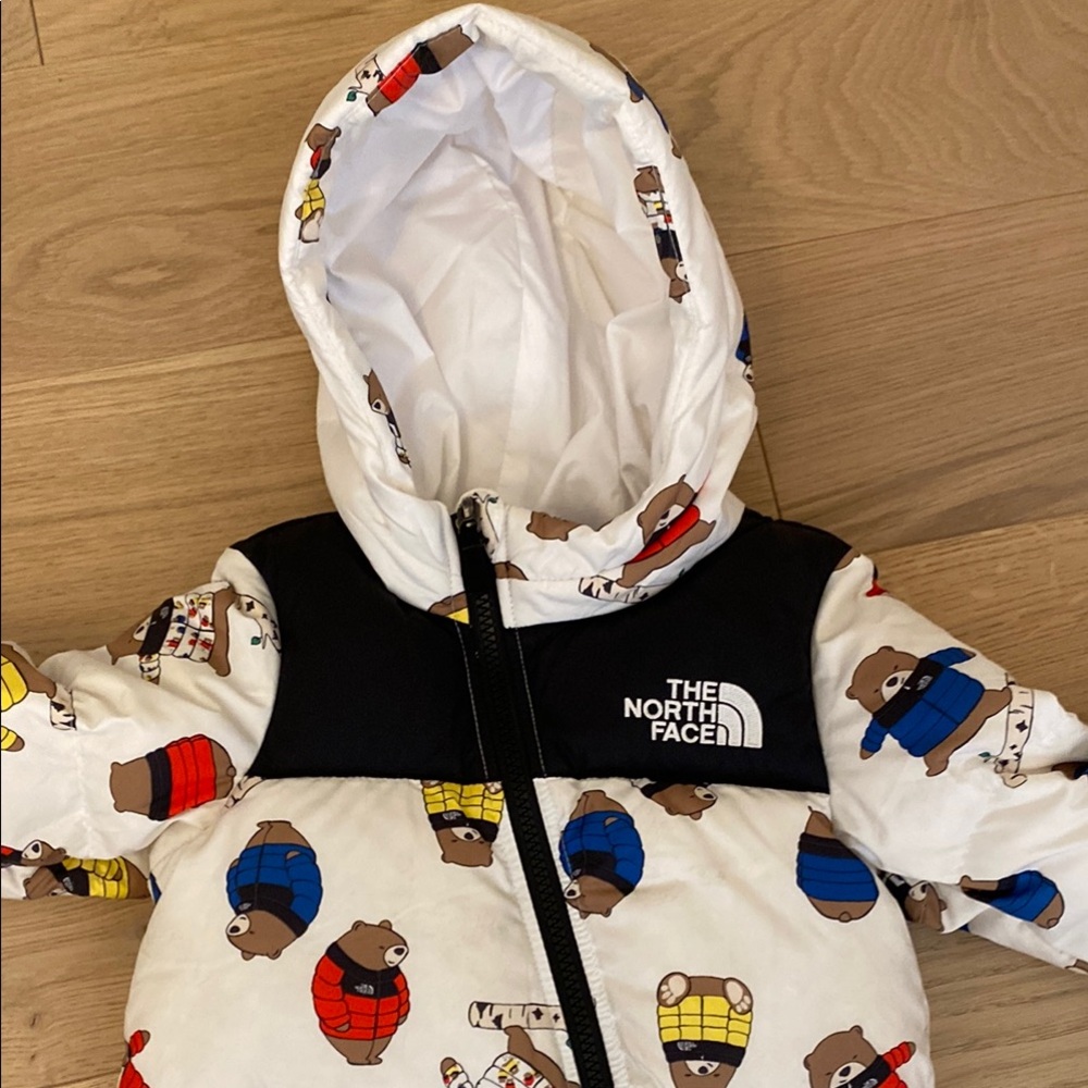 The North Face Bear Pattern One piece Snowsuit . Size 18-24 months